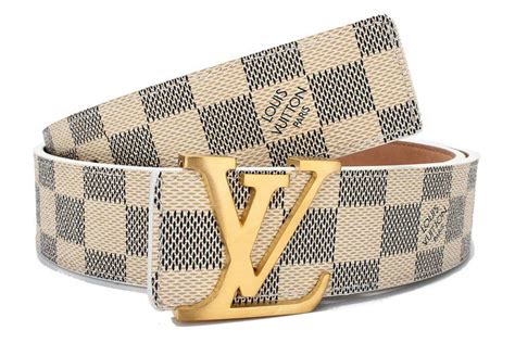 white and gold lv belt|louis vuitton white checkered belt.